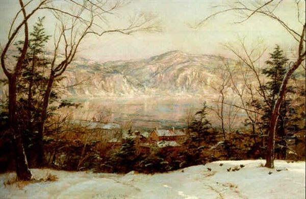 Winter At Hastings-on-hudson Oil Painting by Jasper Francis Cropsey