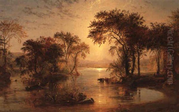 Autumn On The Susquehanna Oil Painting by Jasper Francis Cropsey