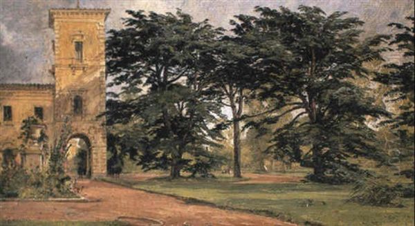 Corner Of Osborne House, Isle Of Wight Oil Painting by Jasper Francis Cropsey