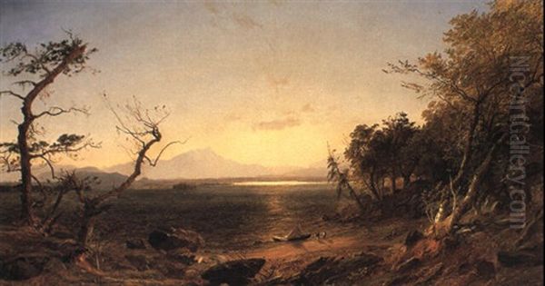 Lake George, Sunrise Oil Painting by Jasper Francis Cropsey