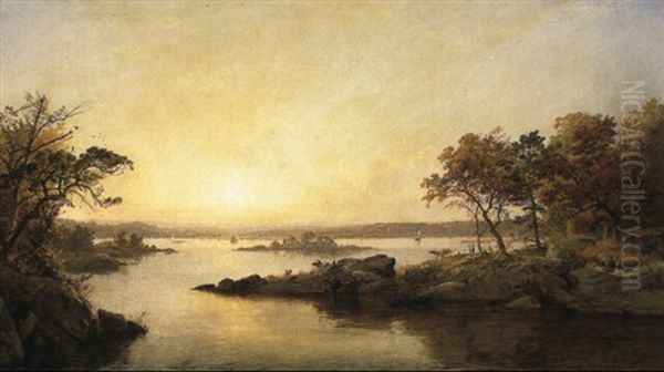 Afternoon On Greenwood Lake Oil Painting by Jasper Francis Cropsey