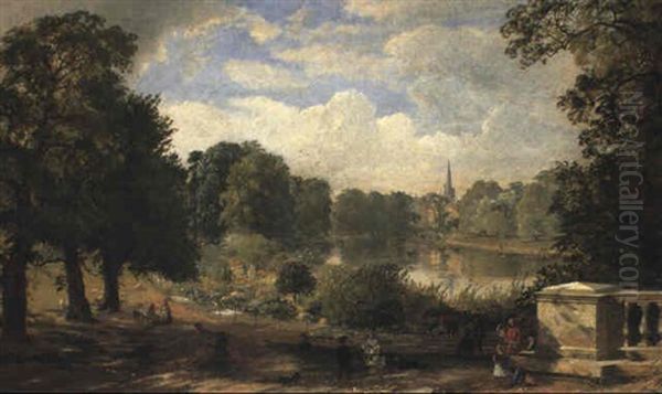 The Serpentine, Hyde Park, London Oil Painting by Jasper Francis Cropsey