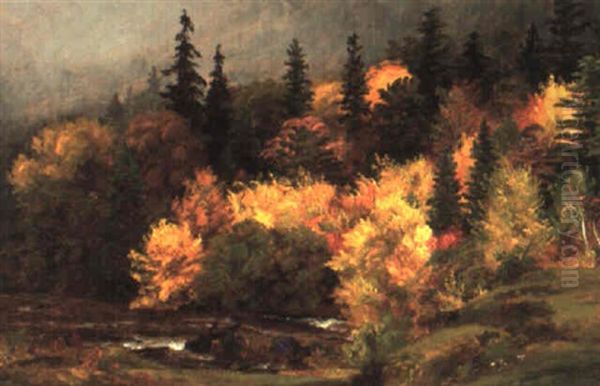 Autumn Foliage In The White Mountains Oil Painting by Jasper Francis Cropsey