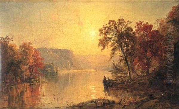 Sunset On The River Oil Painting by Jasper Francis Cropsey