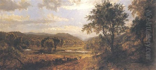 The Saw Mill River Oil Painting by Jasper Francis Cropsey