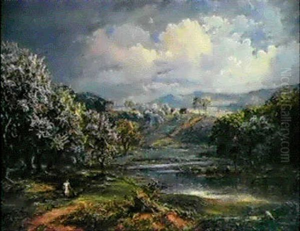 Springtime In The Chenango River Valley Oil Painting by Jasper Francis Cropsey