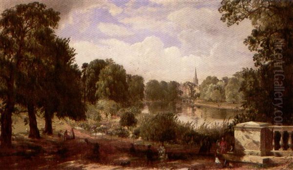 The Serpentine, Hyde Park Oil Painting by Jasper Francis Cropsey