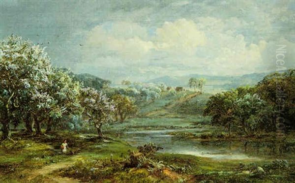 Spring At Chenango Valley, New York Oil Painting by Jasper Francis Cropsey