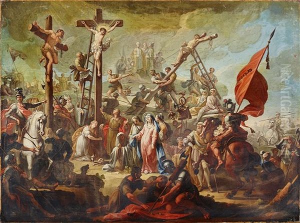 Golgotha Oil Painting by Giovanni Battista Crosato