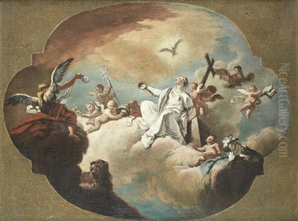 An Allegory Of The Triumph Of The Word Of God, A Sketch For A Ceiling by Giovanni Battista Crosato