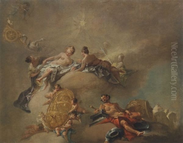 Venus Et Vulcain Oil Painting by Giovanni Battista Crosato