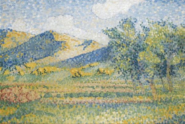 Paysage (la Chaine Des Maures) Oil Painting by Henri-Edmond Cross