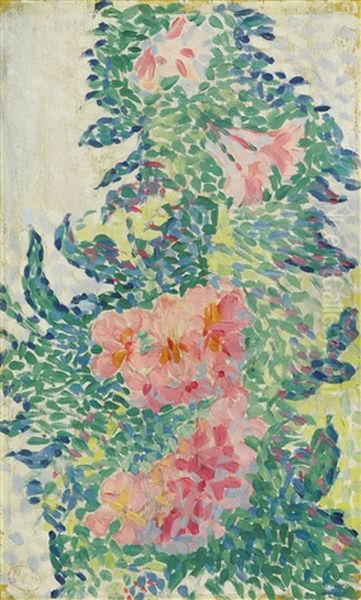 Fleurs Oil Painting by Henri-Edmond Cross