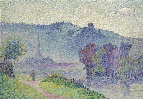 Les Andelys, Chateau Gaillard, Seine Oil Painting by Henri-Edmond Cross