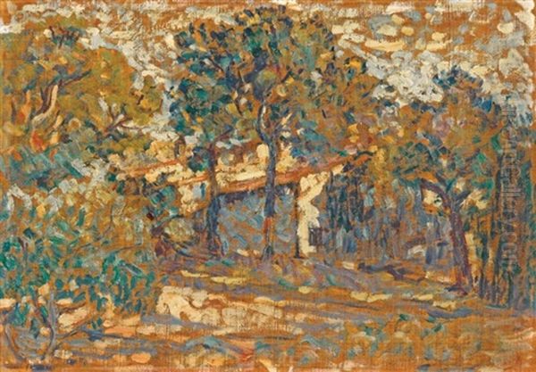 Paysage A Saint-clair Oil Painting by Henri-Edmond Cross