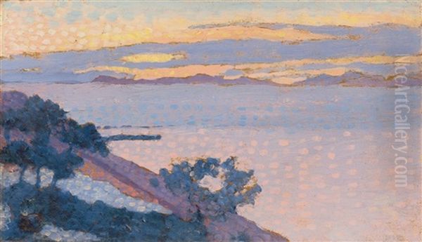 Paysage Au Soleil Couchant Oil Painting by Henri-Edmond Cross