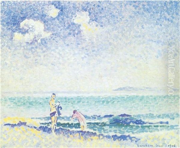 Baigneurs Oil Painting by Henri-Edmond Cross