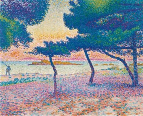 La Plage De Saint-clair Oil Painting by Henri-Edmond Cross