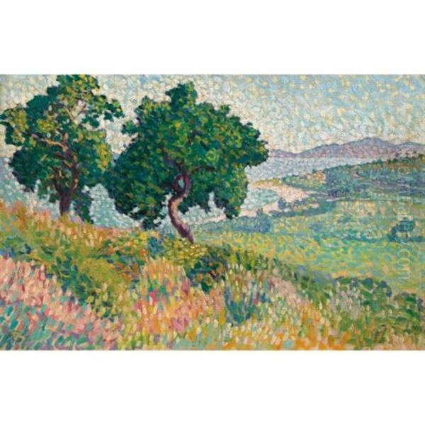 La Baie De Saint Clair Oil Painting by Henri-Edmond Cross