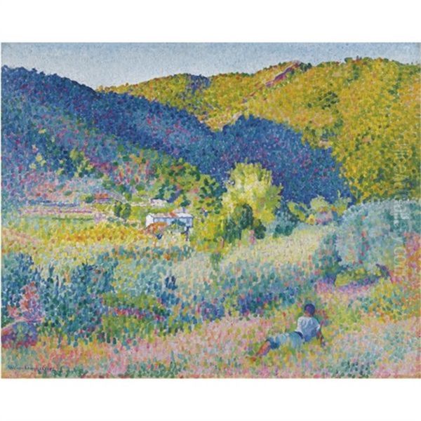 Paysage De La Chaine Des Maures Oil Painting by Henri-Edmond Cross