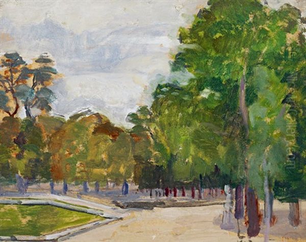 Parc A Paris Oil Painting by Henri-Edmond Cross