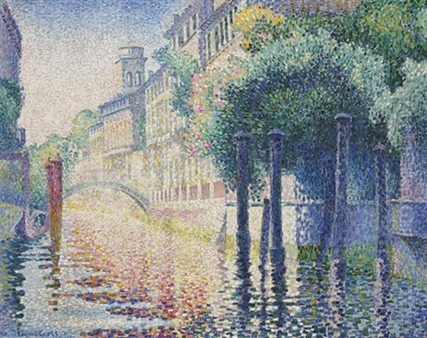 Rio San Trovaso, Venise Oil Painting by Henri-Edmond Cross