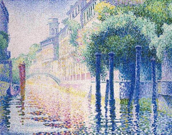 Rio San Trovaso, Venise Oil Painting by Henri-Edmond Cross