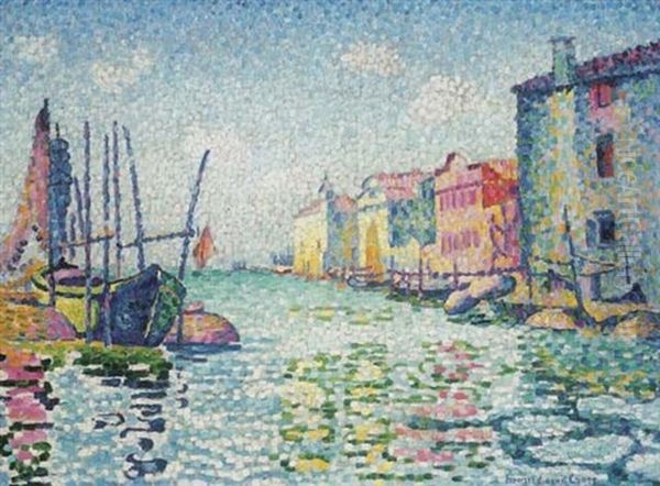 Canale Ponte Lungo Oil Painting by Henri-Edmond Cross