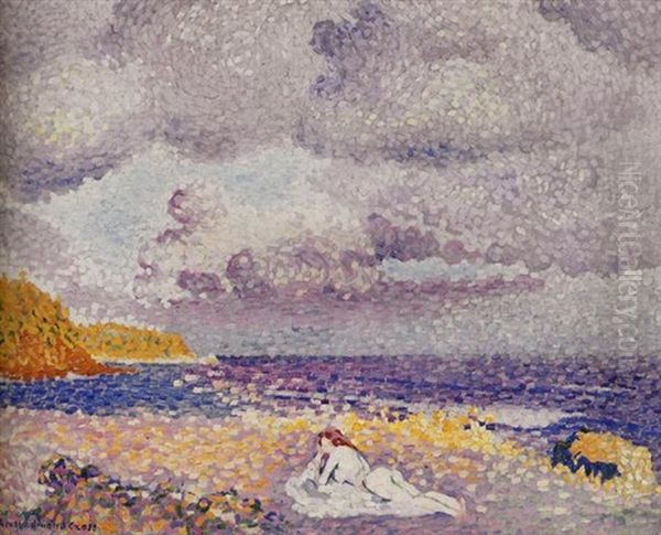 Avant L'orage, La Baigneuse Oil Painting by Henri-Edmond Cross