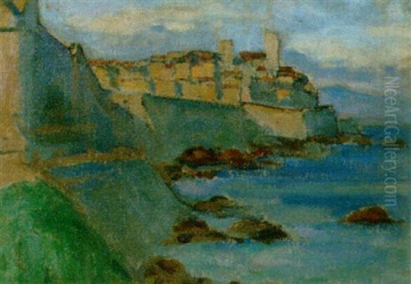 Kustenpartie Bei Antibes Oil Painting by Henri-Edmond Cross