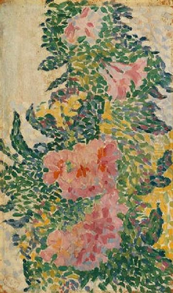 Fleurs Oil Painting by Henri-Edmond Cross