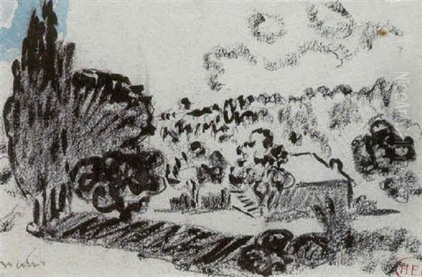 Paysage A La Maison by Henri-Edmond Cross