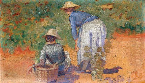 Les Vendanges Oil Painting by Henri-Edmond Cross