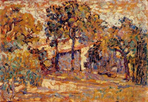 Paysage A Saint-clair Oil Painting by Henri-Edmond Cross