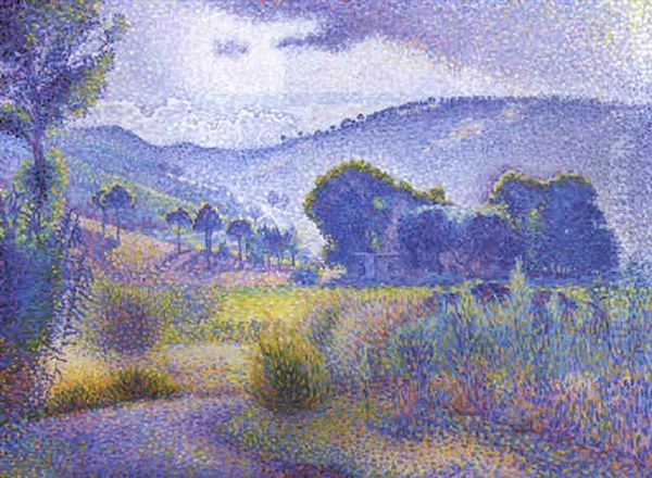 Paysage, Dit De Cabasson Oil Painting by Henri-Edmond Cross