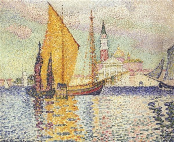 San Giorgio Maggiore (venise) Oil Painting by Henri-Edmond Cross