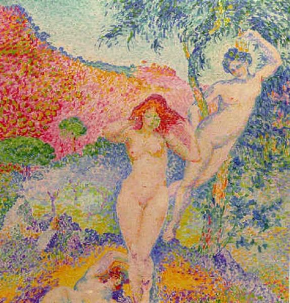 Napees Oil Painting by Henri-Edmond Cross