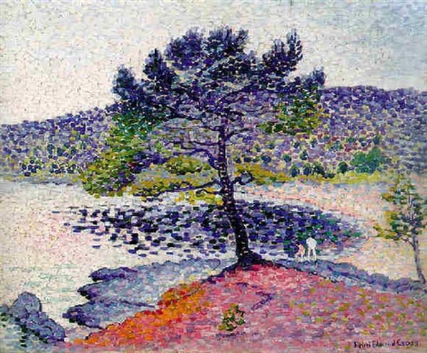 La Plage, Effet Du Soir Oil Painting by Henri-Edmond Cross