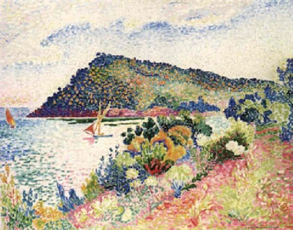 Le Cap Negre, La Baie Pramousquier Oil Painting by Henri-Edmond Cross