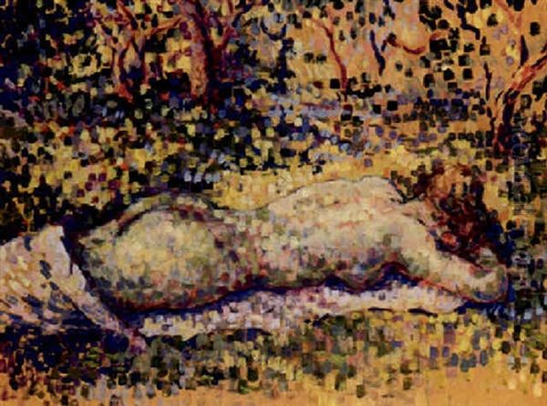 Femmes Nues Dans Un Paysage Oil Painting by Henri-Edmond Cross