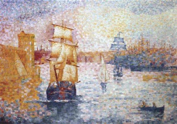 Le Port De Marseille Oil Painting by Henri-Edmond Cross