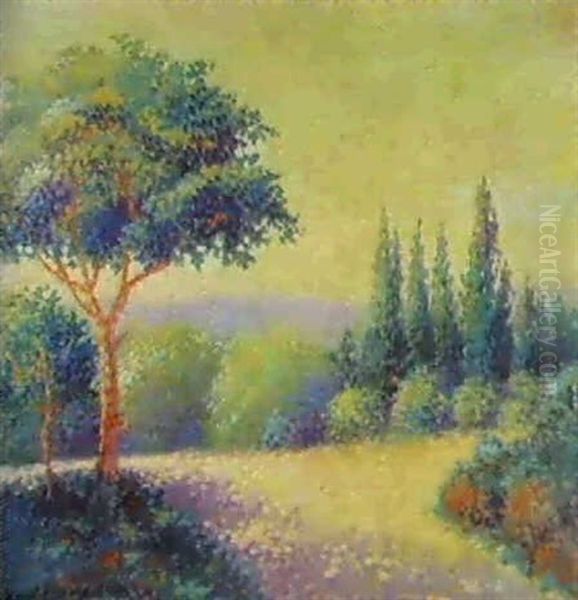 Un Parc Oil Painting by Henri-Edmond Cross