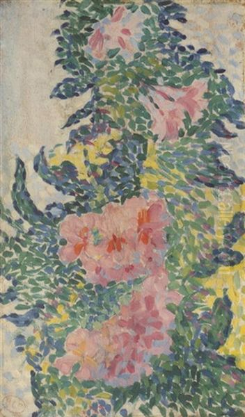 Fleurs Oil Painting by Henri-Edmond Cross