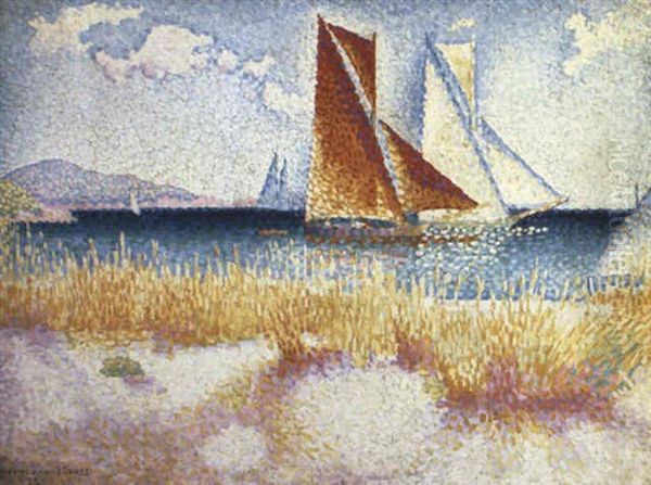 Les Regates Oil Painting by Henri-Edmond Cross