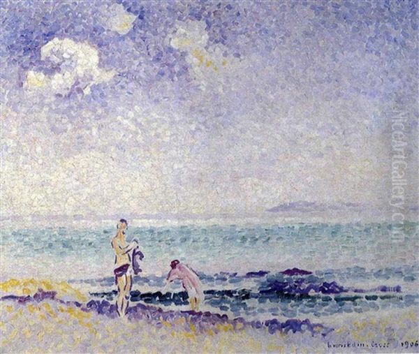 Baigneurs Oil Painting by Henri-Edmond Cross