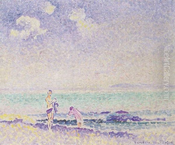 Baigneurs Oil Painting by Henri-Edmond Cross