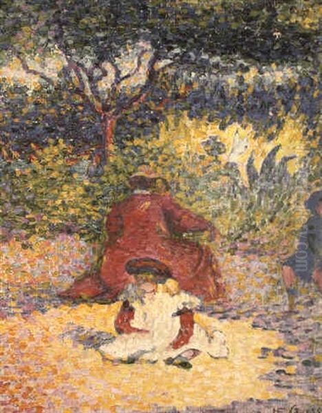 L'enfant Au Tablier Blanc Oil Painting by Henri-Edmond Cross