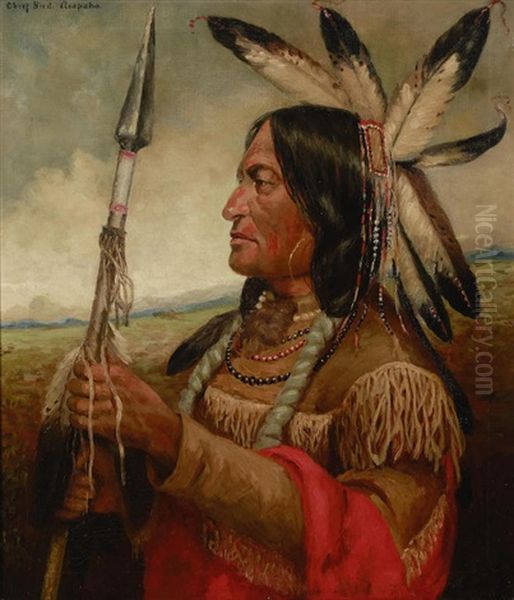 A Portrait Of Bird Chief, Arapaho Tribe Oil Painting by Henry H. Cross