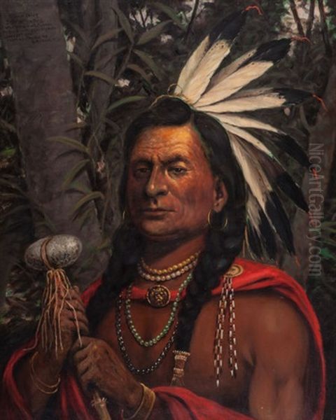 Rain In The Face, Sioux Chief Oil Painting by Henry H. Cross