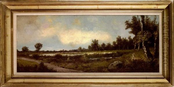 View Of Lake Mi-ni-tan-ka, Wisconsin Oil Painting by Henry H. Cross